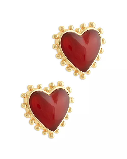 Heart Stone & 18K Yellow Gold Plated Stud Earrings, 0.5"L | Bloomingdale's (US)