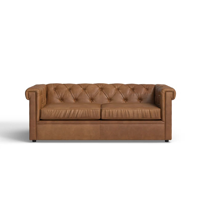 Haddie 82'' Genuine Leather Sofa | Wayfair North America