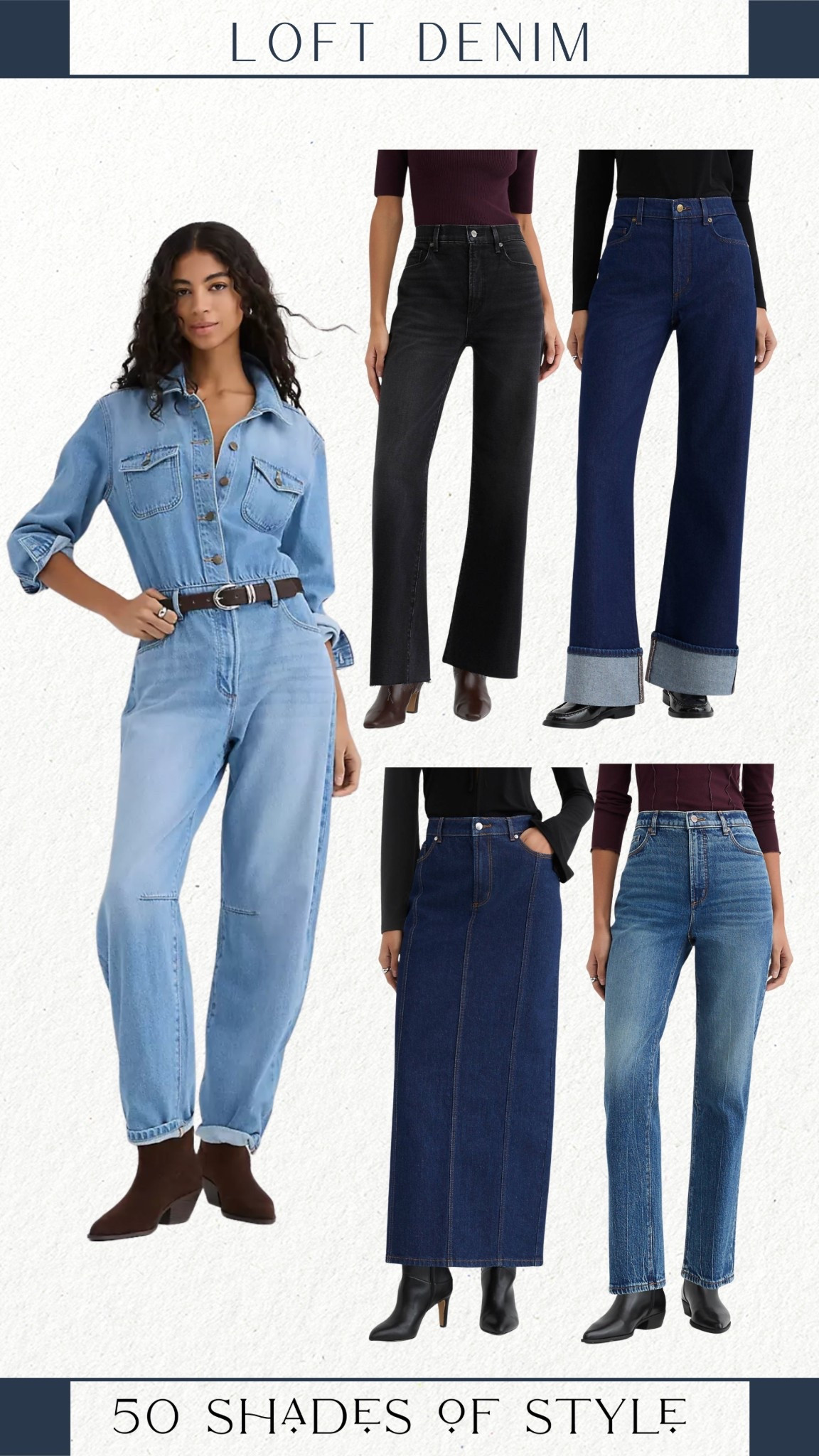 cuffed denim, straight leg denim, denim maxi skirt, denim jumpsuit 

#LTKSeasonal #LTKootd #LTKOver40