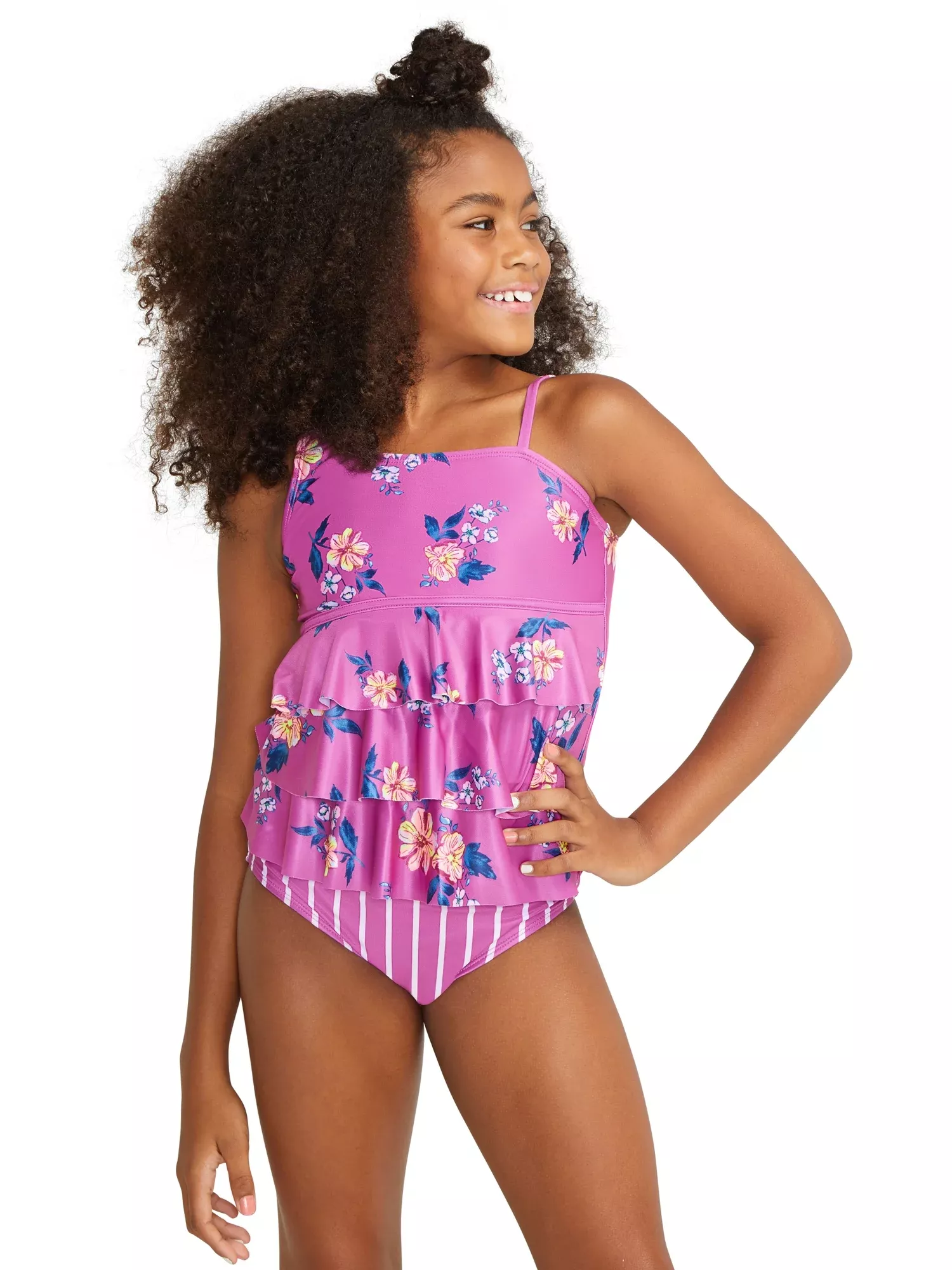 Justice Girls 2 Pc Sport Bikini with Logo Accents Swimsuit, Sizes