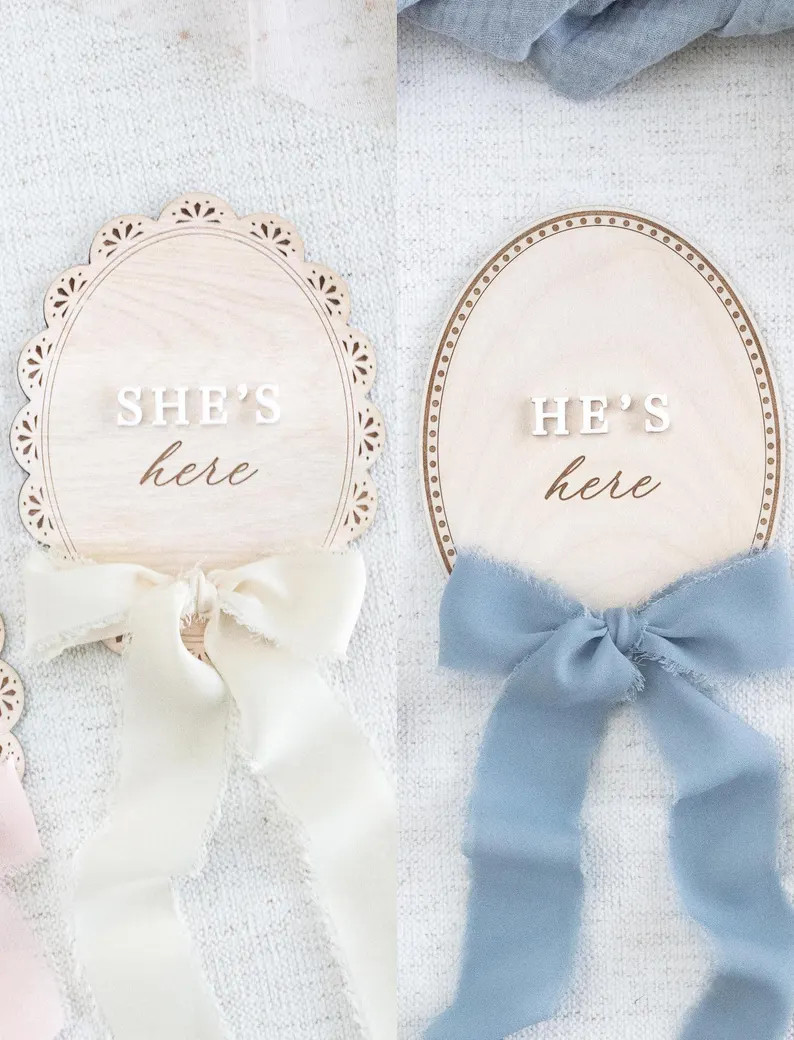 He's or She's Here Birth Announcement Sign: It's a boy, It's a Girl Surprise Gender Reveal | Etsy (Global)