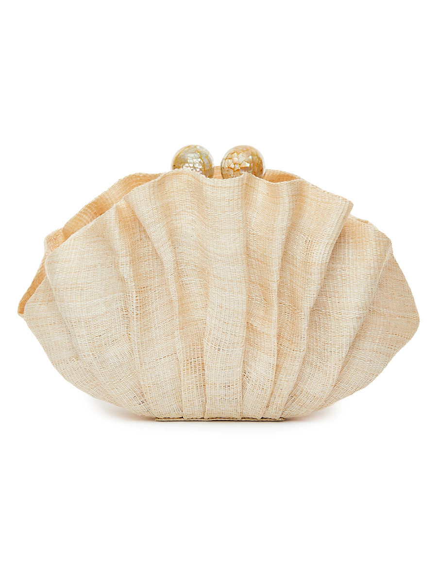 Women's Origami Shell Straw Clutch - Natural | Saks Fifth Avenue