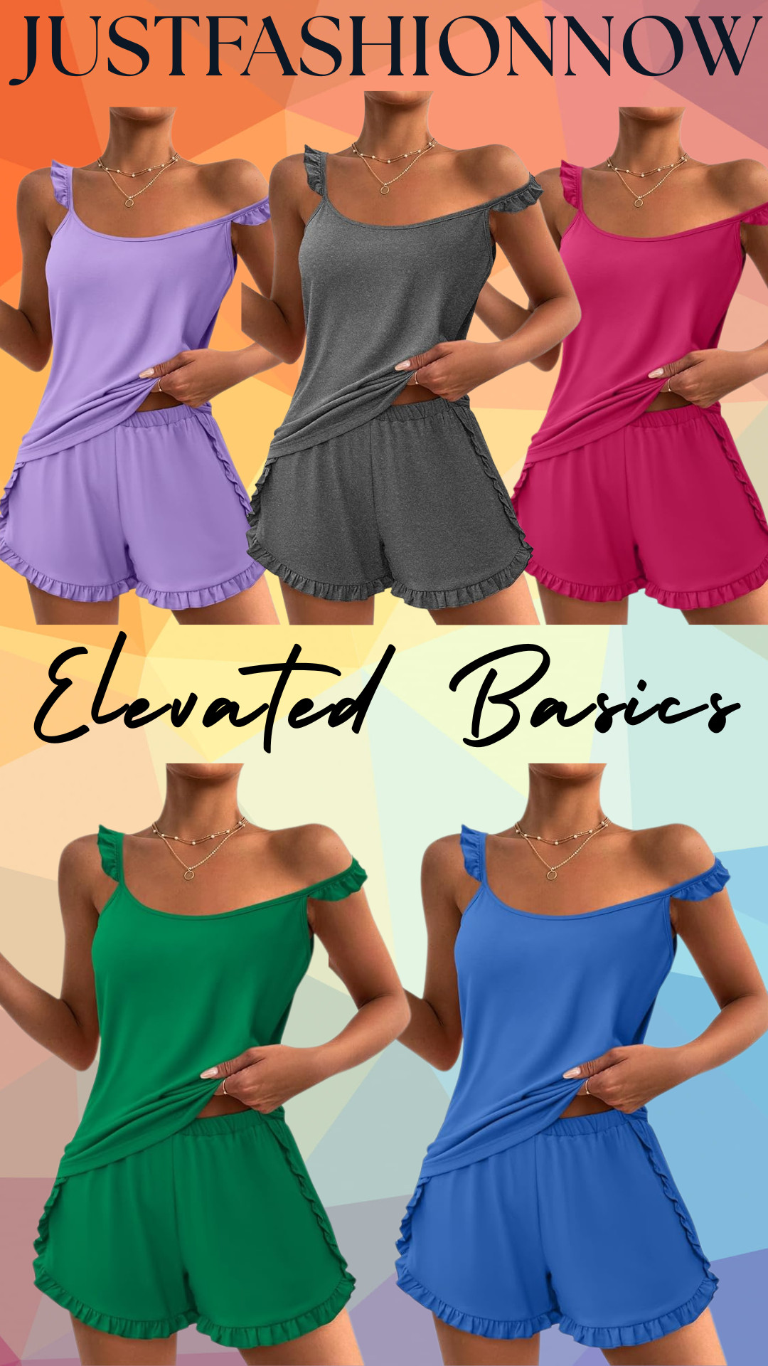 These ruffle elevated basics are WAY too cute to just sleep in 🌈 

The JustFashionNow Ruffle Trim Lounge Set is that soft, feminine, throw-it-on-and-look-done outfit we all need.

Available in:
💜 Purple
🖤 Charcoal Gray
💗 Hot Pink
💚 Emerald Green
💙 Royal Blue

Why this set is a bestseller:
• Buttery soft + lightweight
• Flowy relaxed fit
• Flattering elastic waist shorts
• Ruffle hem detail = elevated touch
• Cute enough for errands, comfy enough for bed
• Perfect spring + summer lounge set
• Affordable Amazon find that feels luxe

I love this set for:
☁️ Lounging at home
☁️ Coffee runs
☁️ Vacation mornings
☁️ Getting ready outfits
☁️ Casual girls’ nights in

The flutter strap + ruffle trim gives it that feminine, soft aesthetic but the fit is easy and wearable.

If you love elevated basics that feel like pajamas but look put together… this one is IT.

Tap to shop before your favorite color sells out 💕 

 

#LTKselfcare #LTKHome #LTKPetite