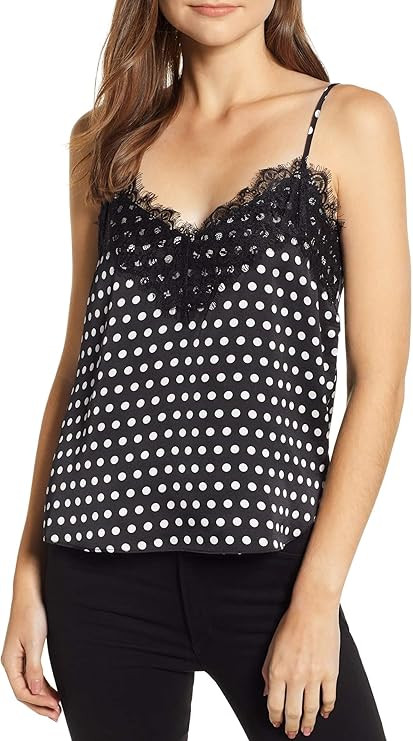 May&Maya Women's Laced Front with Applique Accent Top Tee Tank Cami Vest | Amazon (US)