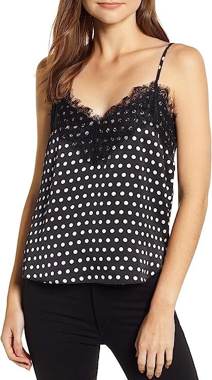 May&Maya Women's Laced Front with Applique Accent Top Tee Tank Cami Vest | Amazon (US)