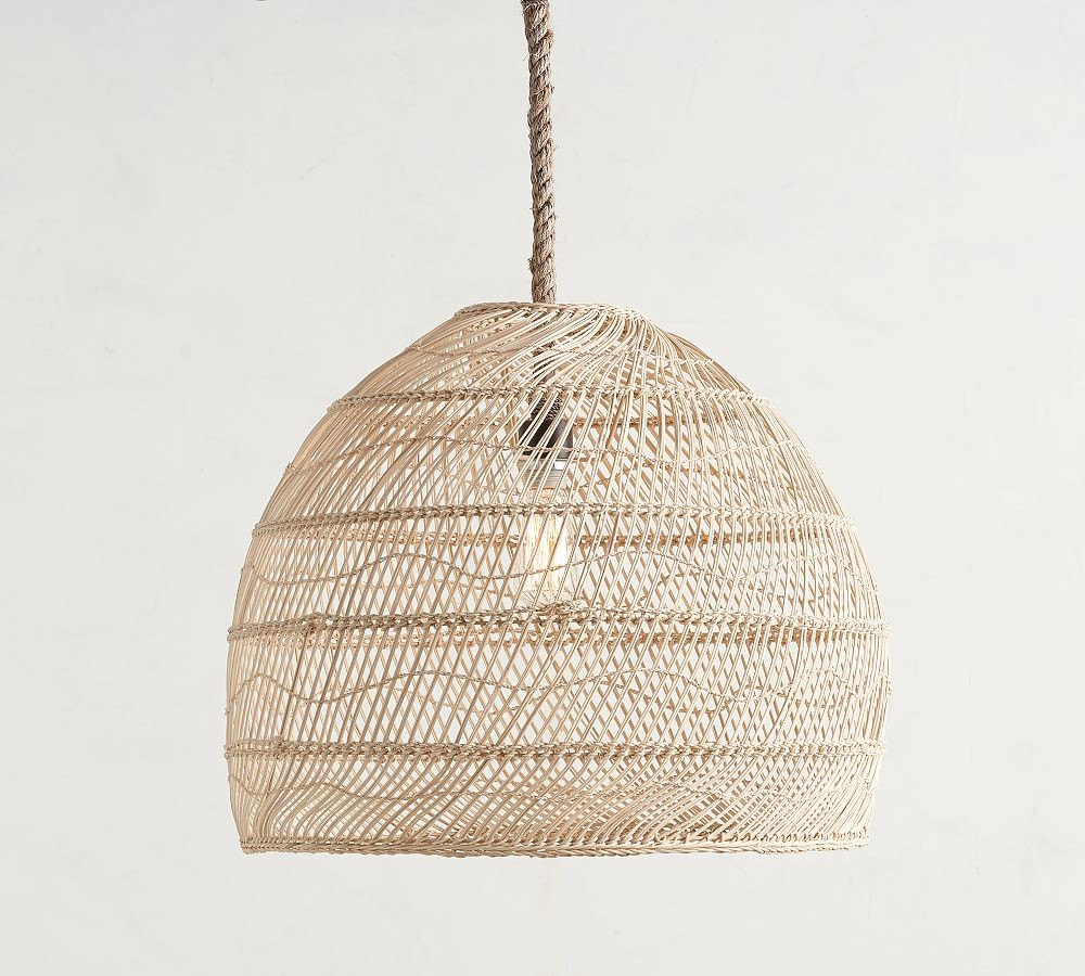 Flora Rattan Pendant, 23"" Diameter | Pottery Barn (US)