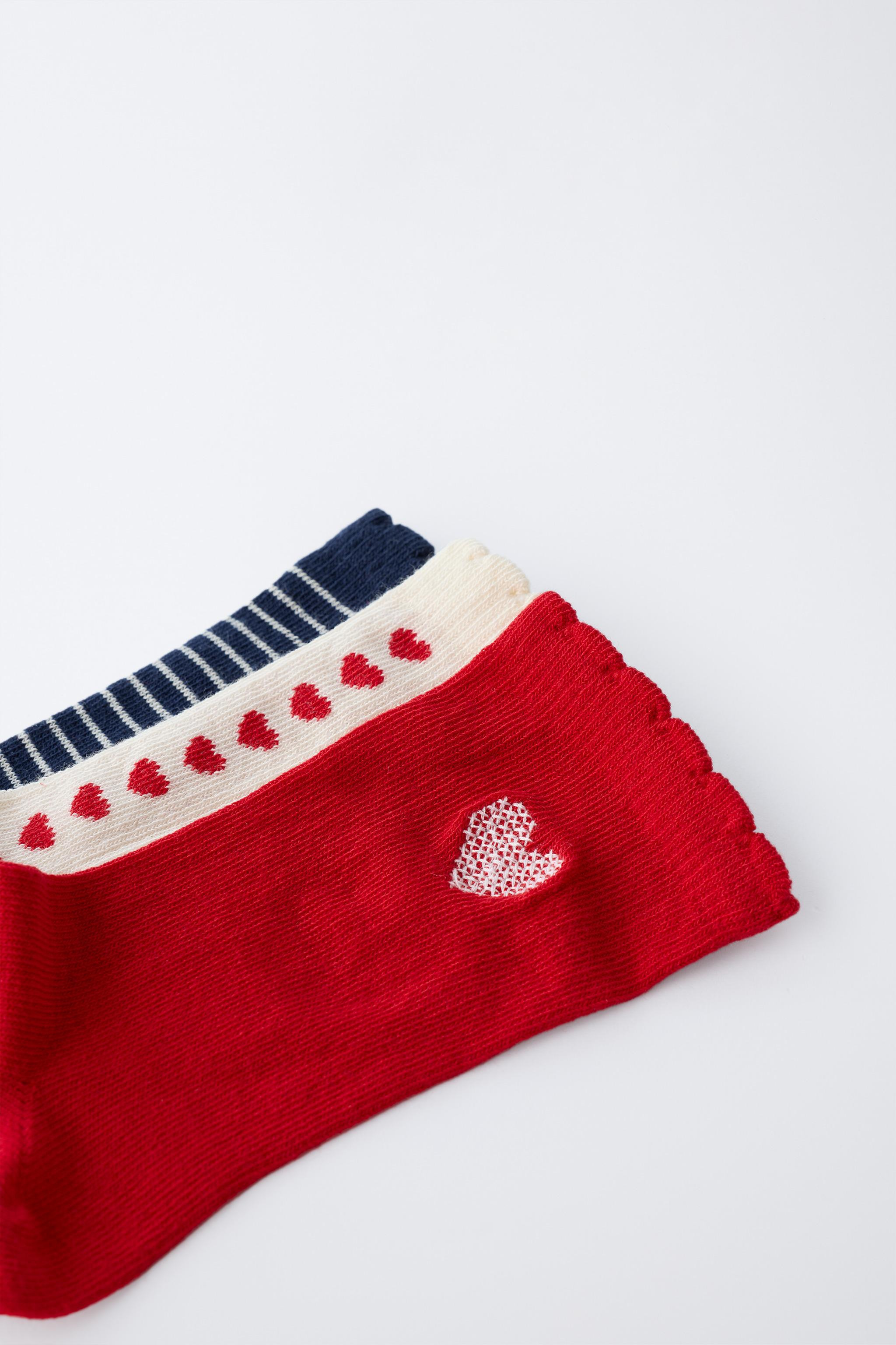 3-PACK OF STRIPED AND HEART SOCKS | Zara UK