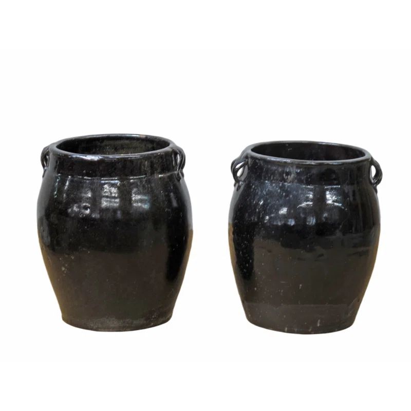 Asian Classic Handmade Pottery Table Vase (Set of 2) | Wayfair North America