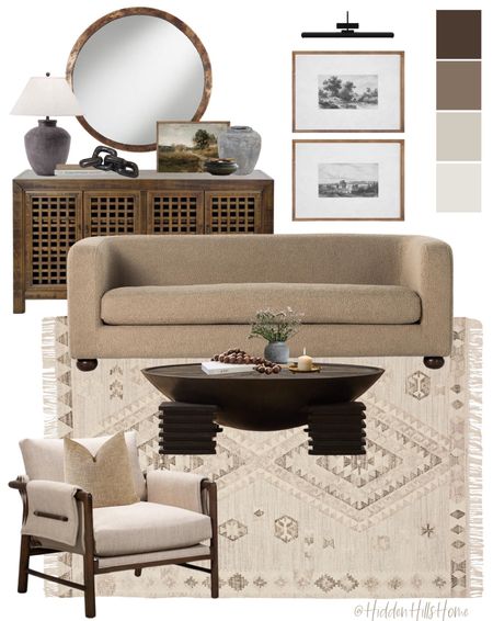 Modern traditional living room mood board, living room design ideas, cozy living room decor #homedecor

#LTKhome #LTKsalealert