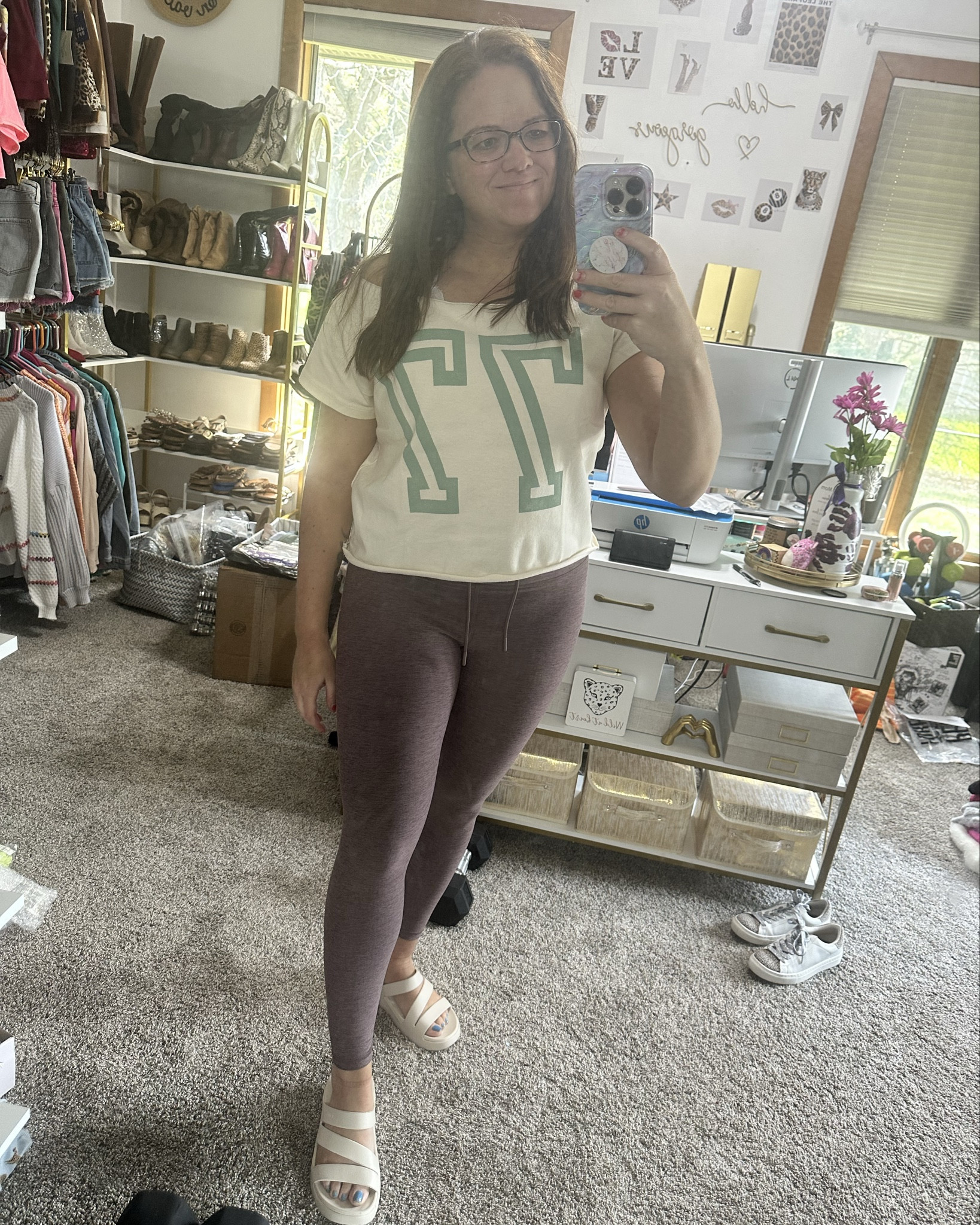 Outfit of the day
Croc sandals
Aerie top
Walmart leggingss

#LTKdayinmylife #LTKootd