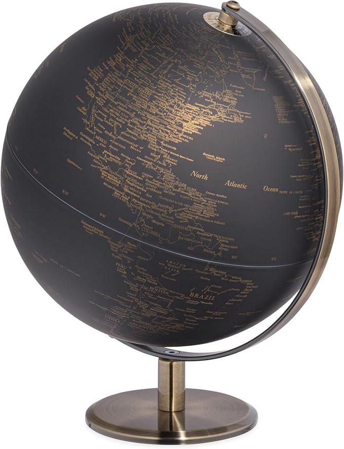 Torre & Tagus Black and Gold Globe for Adults - 8" Rotating Earth Globe Decor on Stand For Home D... | Amazon (US)