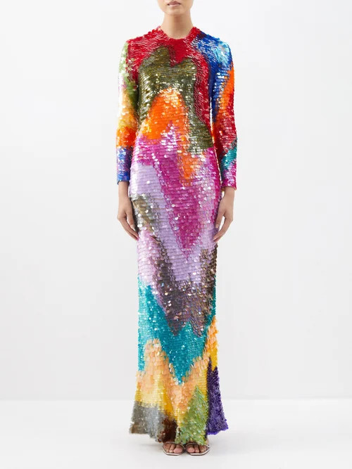 Ashish - Sequinned Long-sleeve Gown - Womens - Multi | Matches (US)