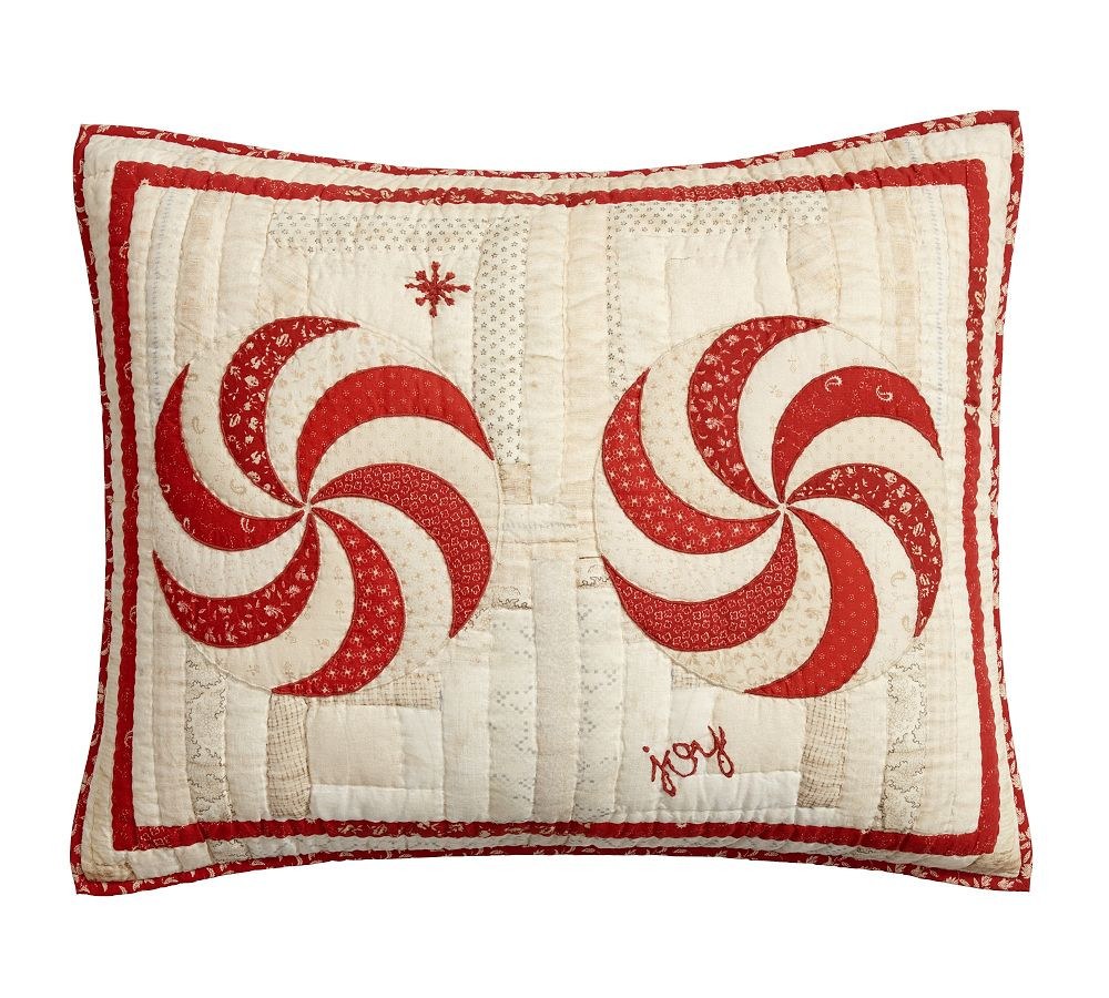 Peppermint Swirls Reversible Quilted Sham | Pottery Barn (US)