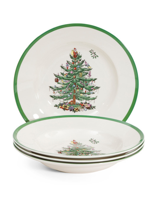 9in Stoneware 4pk Christmas Soup Plates | TJ Maxx