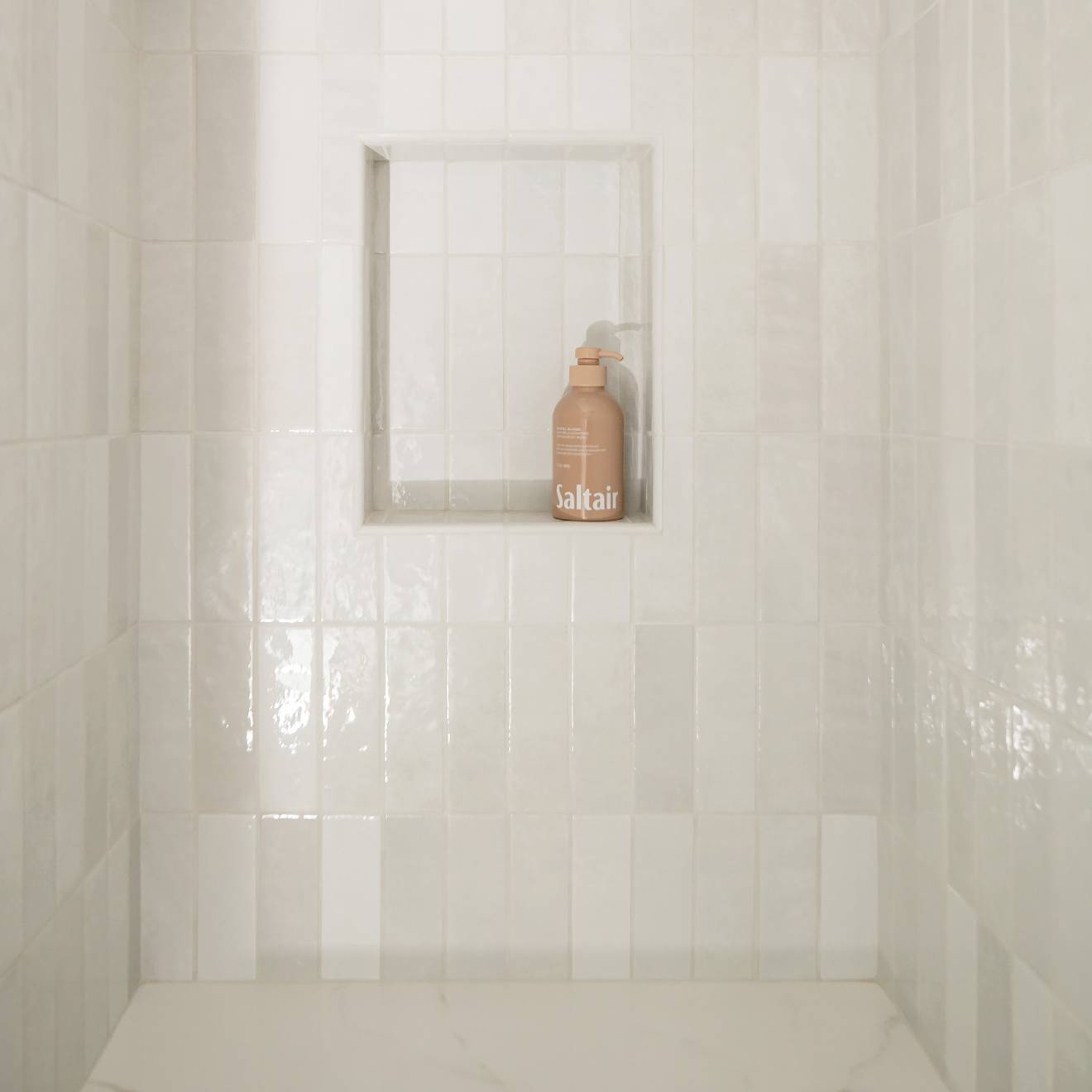 Cloé 2.5" x 8" Glossy Ceramic Tile in White | Bedrosians Tile and Stone