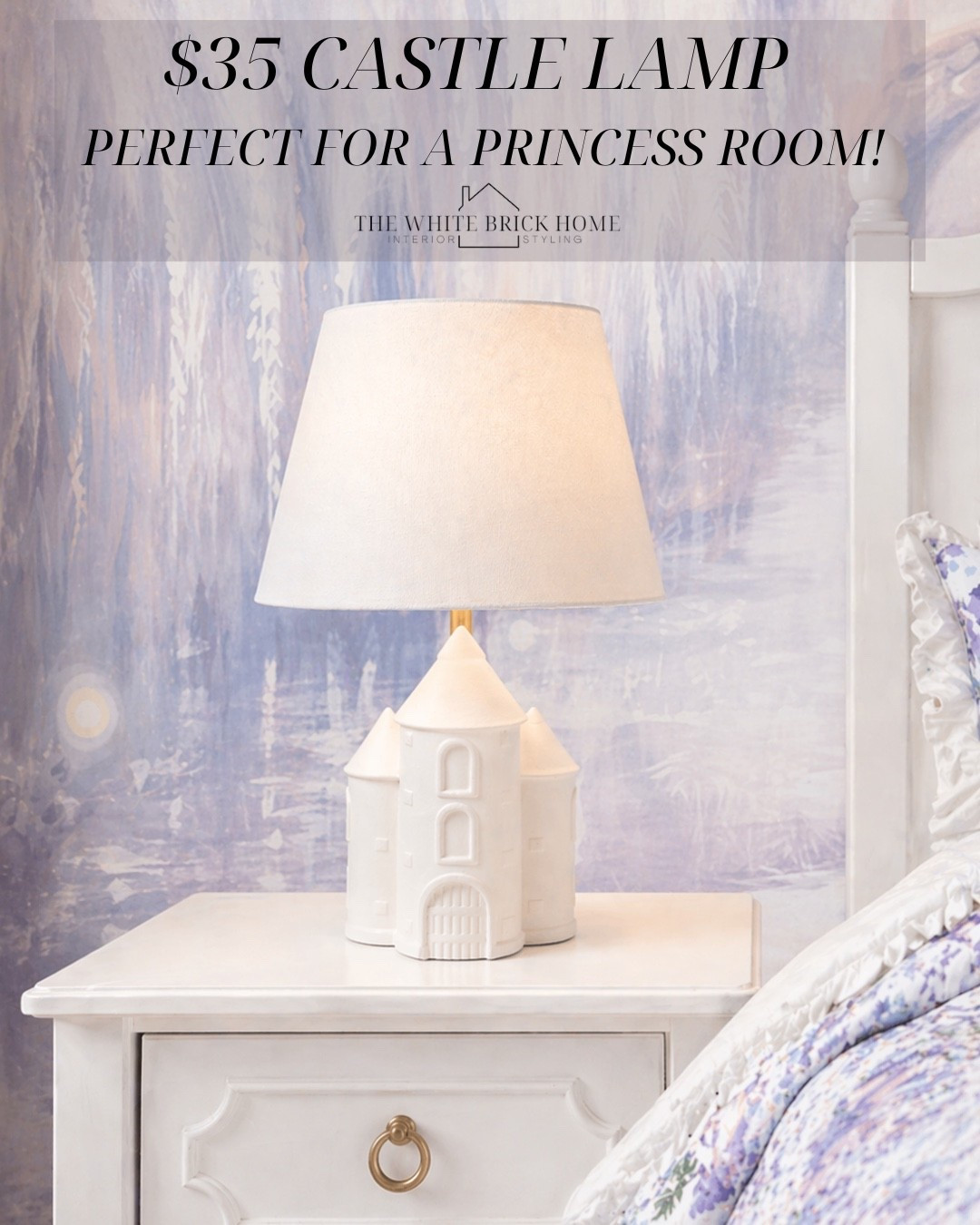 The cutest Target lamp, only $35! Perfect for a whimsical touch in a girls bedroom. 

Girls room, girls bedroom, kids room, kids bedroom, girls room decor, girls room lamp, princess, princess bedroom, princess room, toddler girl, toddler girl bedroom, girls room design, girls room bedding, girls room furniture, purple princess bedroom, affordable table lamp, bedside lamp, bedside lamp girls room, princess room inspiration, target, pottery barn kids 

#LTKKids #LTKHome #LTKmomlife