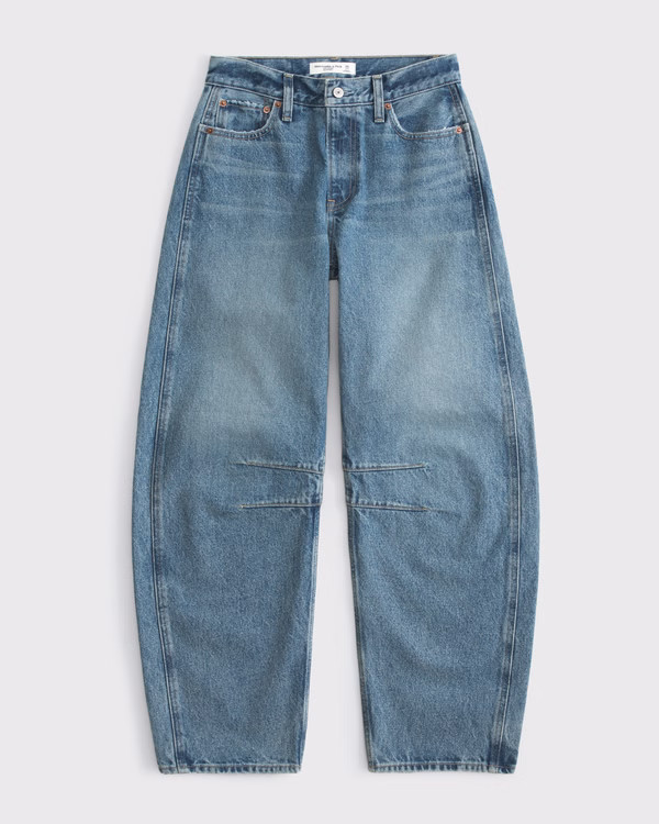 Women's Mid Rise Barrel Jean | Women's Bottoms | Abercrombie.com | Abercrombie & Fitch (US)