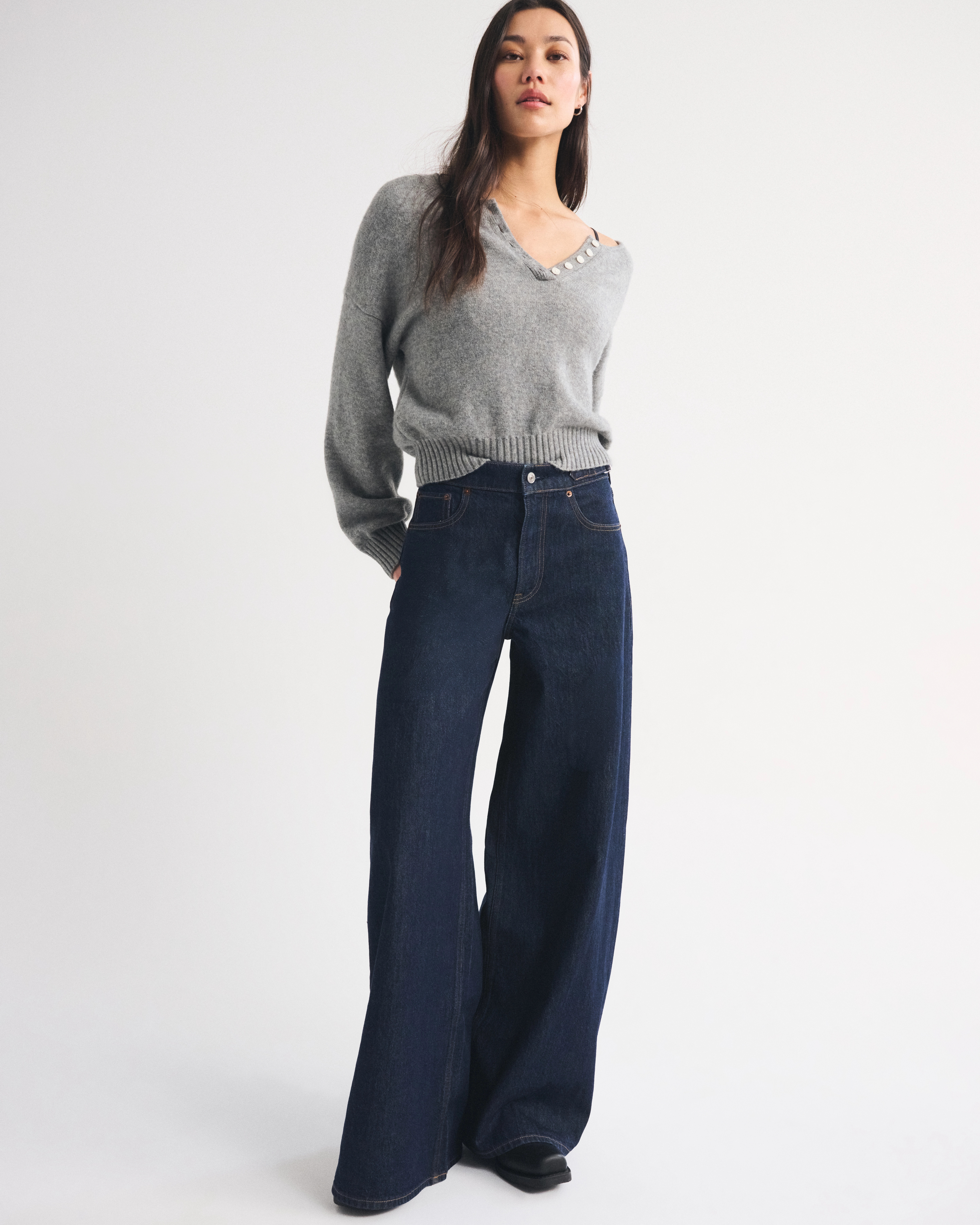 High Rise Ultra Wide Leg Jean | Abercrombie & Fitch (US)