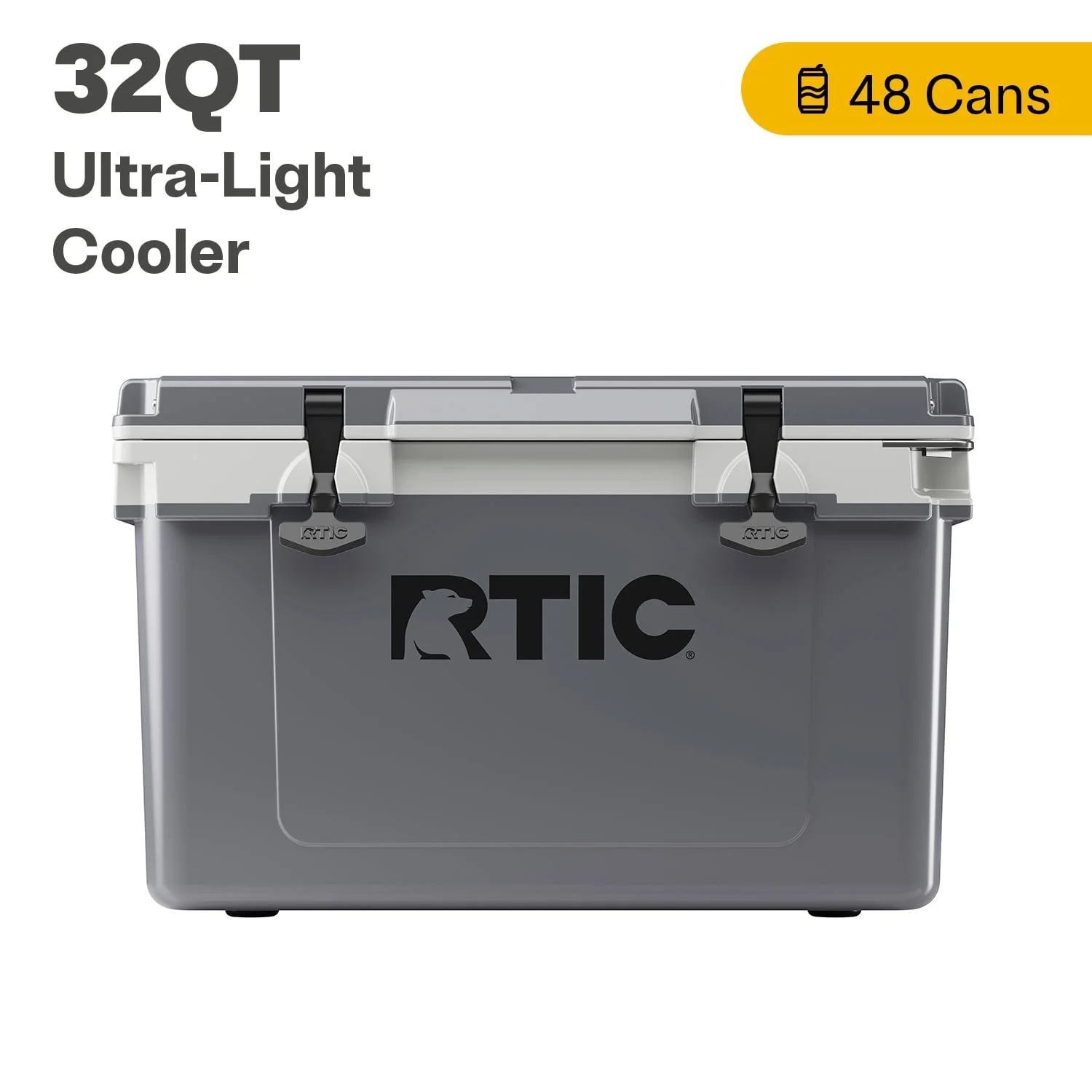 RTIC 32 QT Ultra-Light Hard-Sided Ice Chest Cooler, Dark Grey And Cool Grey, Fits 48 Cans | Walmart (US)