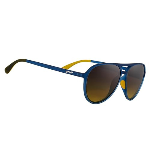 goodr Frequent Skymall Shoppers Polarized Aviator Sunglasses for Men & Women, Large Sized (Mach G), Navy Frame with Amber Gradient Lens, Dark to Light Tint, UV400 Protection, No Slip, No Bounce | Amazon (US)
