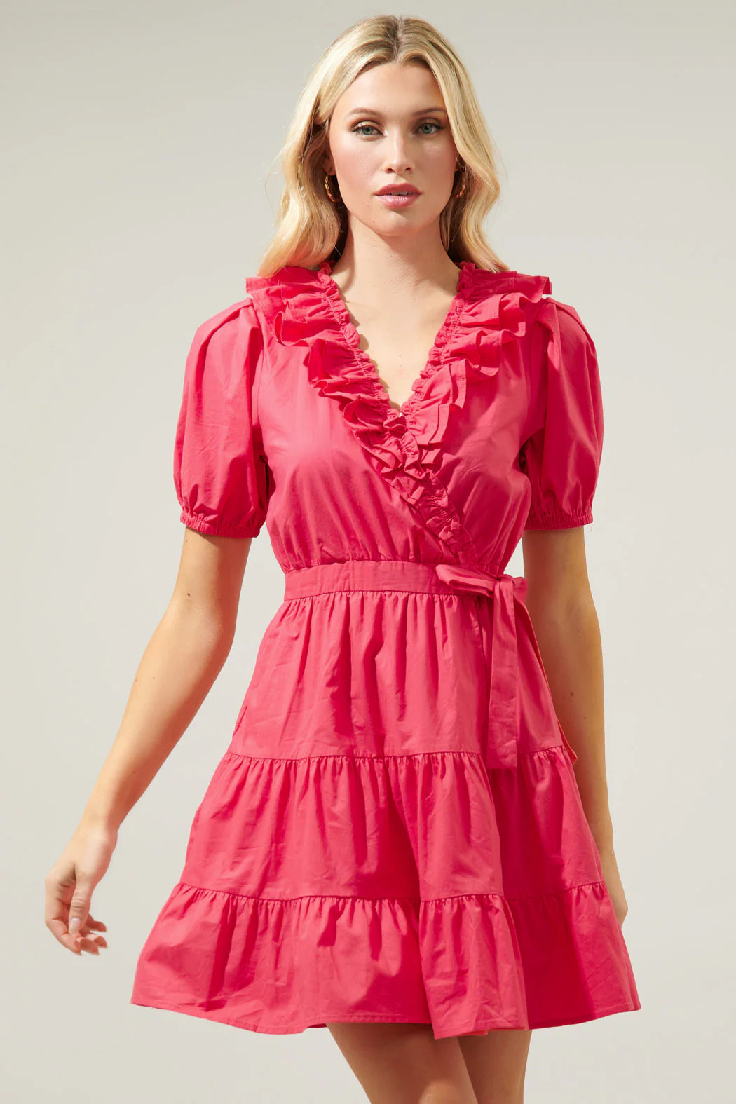 Sweet Enough Ruffle Surplice Mini Dress | Sugarlips