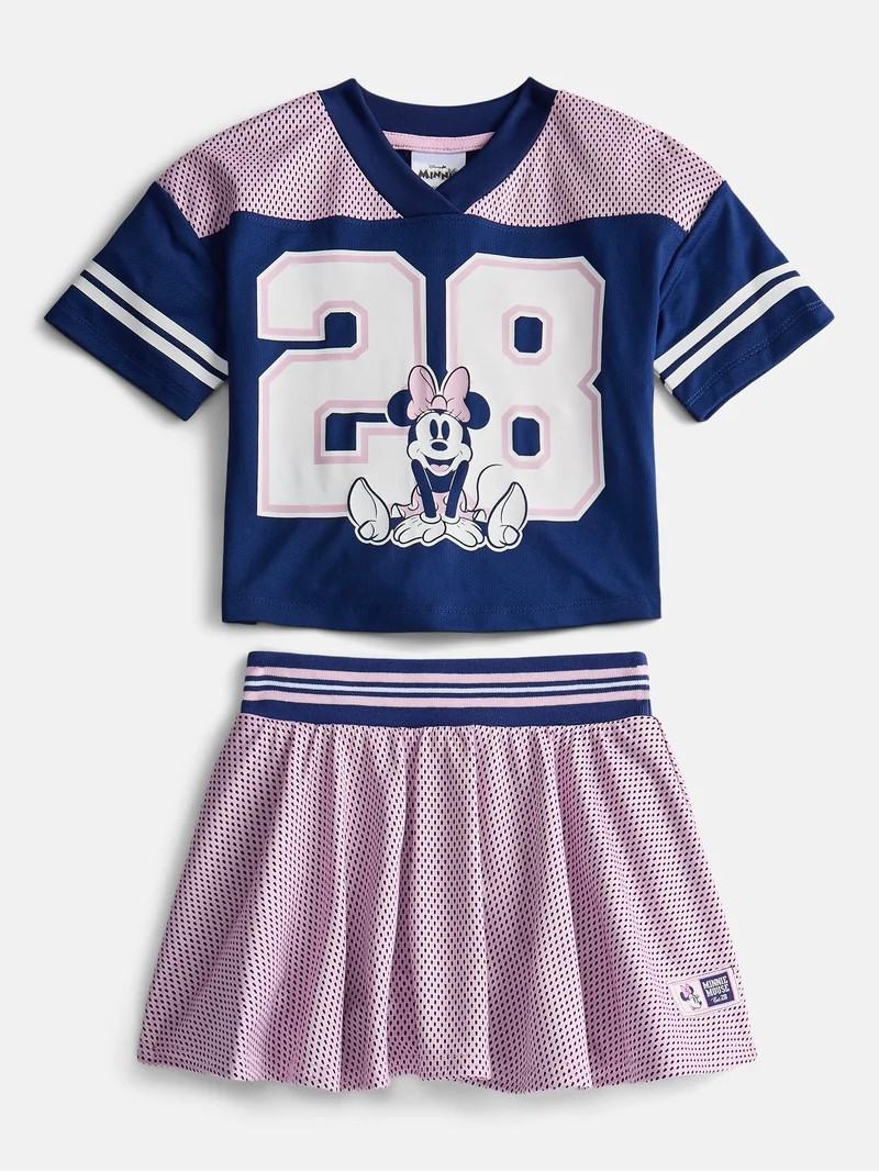 Minnie Mouse Toddler Girls Short Sleeve Graphic Jersey and Skirt Set, 2 Piece, Sizes 12M-5T | Walmart (US)