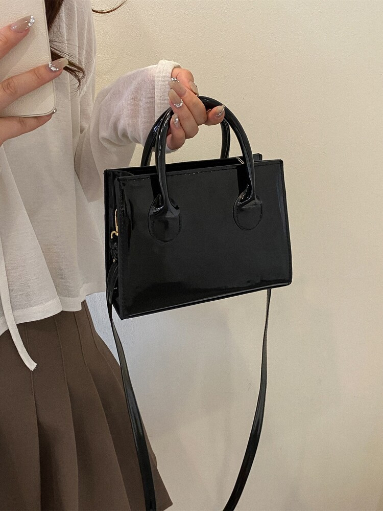 Minimalist Double Handle Square Bag | SHEIN