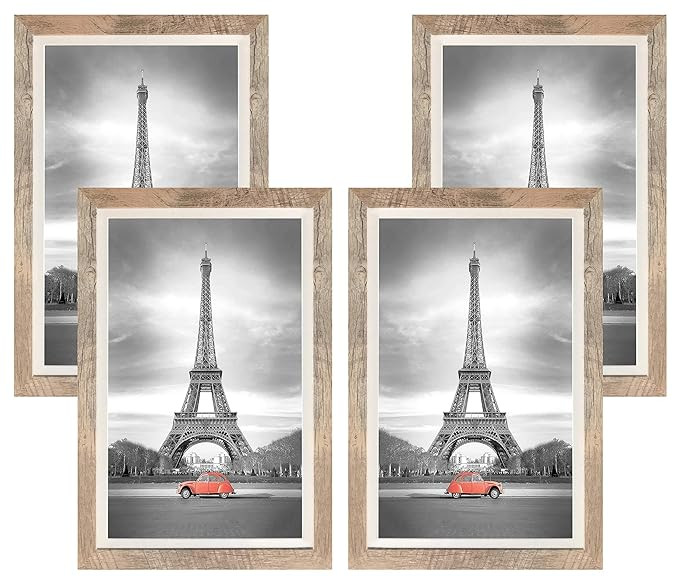 Art Emotion Rustic Oak Style Picture Frame, 2MM Reinforced Glass, Light Oak Finish 12x18 Frame fo... | Amazon (US)