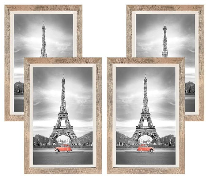 Art Emotion Rustic Oak Style Picture Frame, 2MM Reinforced Glass, Light Oak Finish 12x18 Frame fo... | Amazon (US)