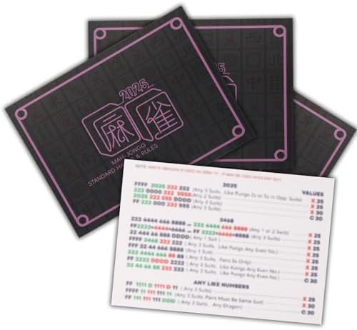 Mahjong Card 2025 Rules Manual. 4 Sheets - Instructions for Using American Mahjong Cards. Large P... | Amazon (US)