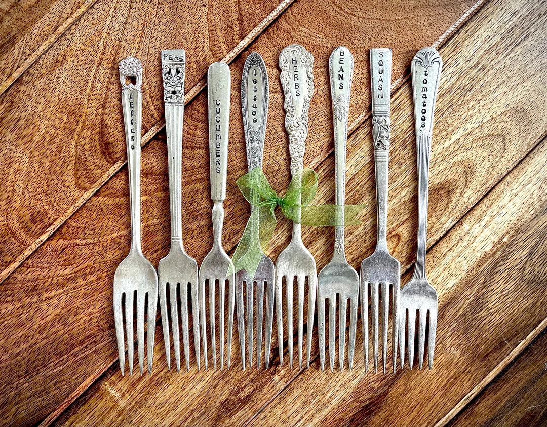 Set of 8 Hand Stamped Vintage Garden Markers | Etsy (US)