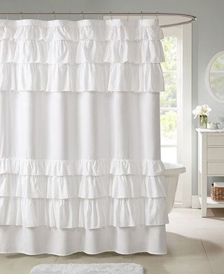 Madison Park Grace Ruffled Shower Curtain, 72 | Macy's