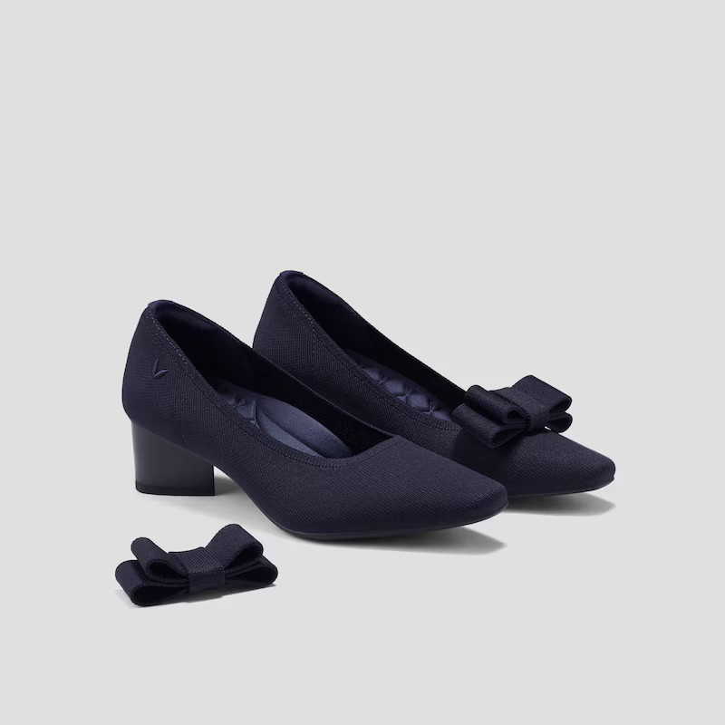 Small Square-Toe Chunky Heels With Removable Charm (Titli Pro) | VIVAIA