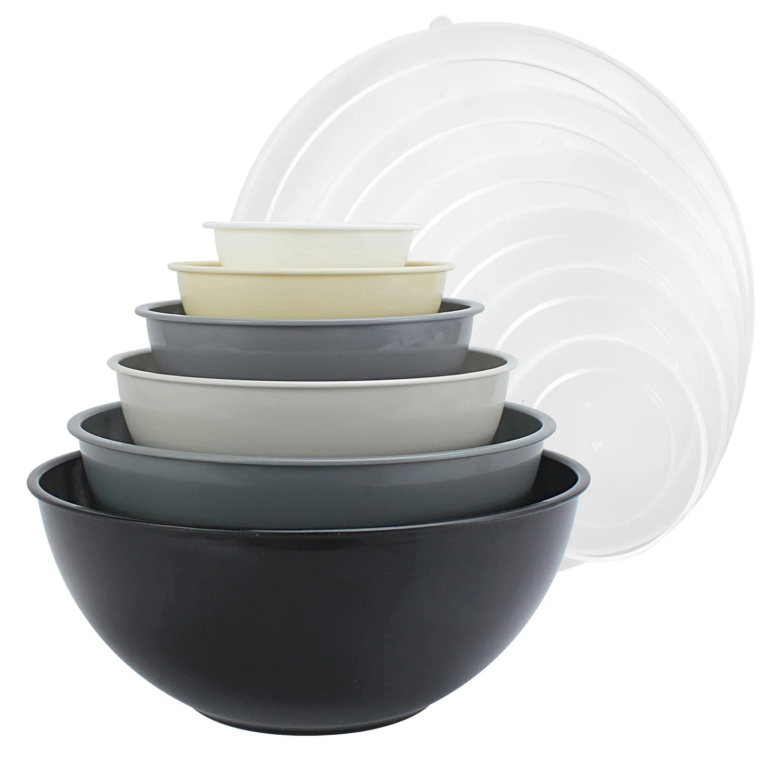 Cook with Color Plastic Mixing Bowls with Lids, 12 Piece Set - Walmart.com | Walmart (US)