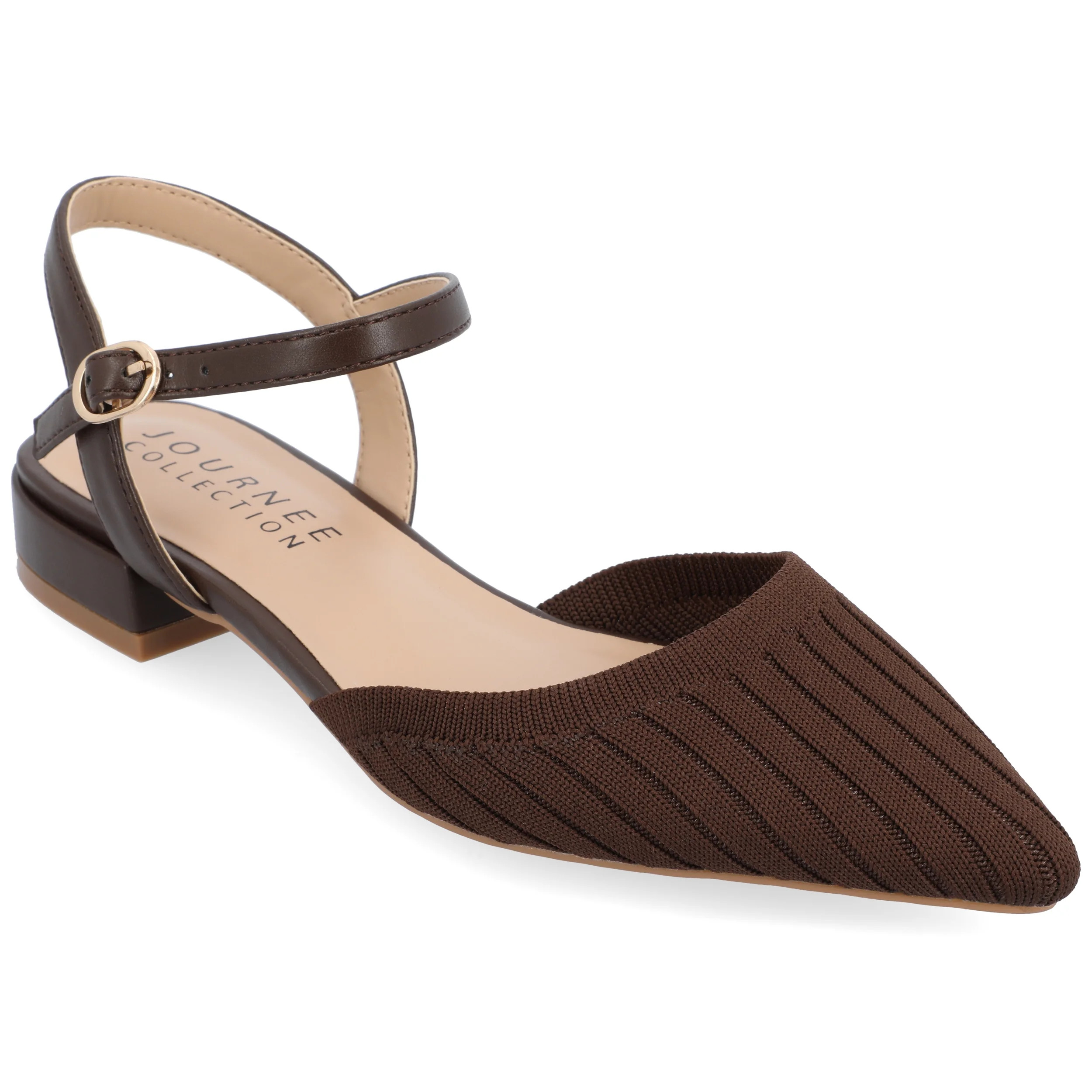 Journee Collection Womens Ansley Mary Jane Pointed Toe Flats - Walmart.com | Walmart (US)