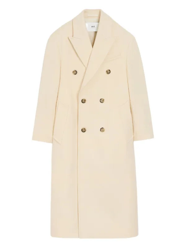 AMI Paris double-breasted Wool Coat | Neutrals | FARFETCH SK | Farfetch Global