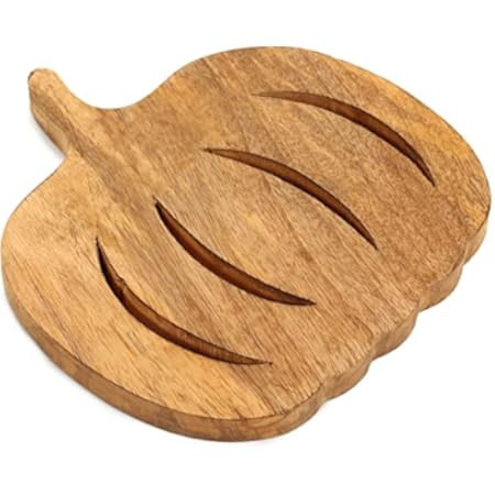 ETROVES 8 Inch Pumpkin Shape Wooden Trivet – Decorative Hand Crafted Wood Trivets for Hot Dishes Cou | Amazon (US)