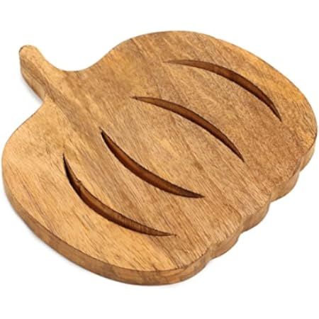 ETROVES 8 Inch Pumpkin Shape Wooden Trivet – Decorative Hand Crafted Wood Trivets for Hot Dishes Cou | Amazon (US)