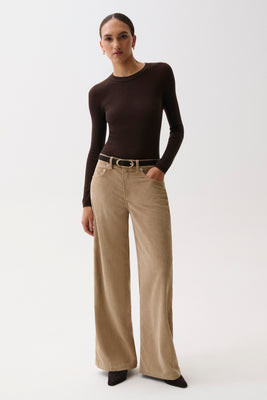 Jadyn Corduroy Mid Rise Palazzo Jean - Camel | Pistola Denim
