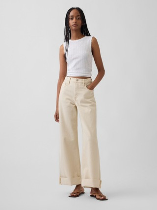 High Rise Stride Wide-Leg Ankle Jeans | Gap (US)