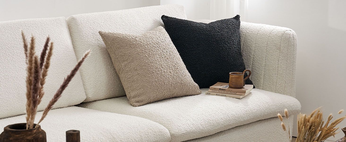 DOMVITUS Pillow Covers 20x20, Boucle Throw Pillow Covers Couch Pillows for Living Room, Decorativ... | Amazon (US)