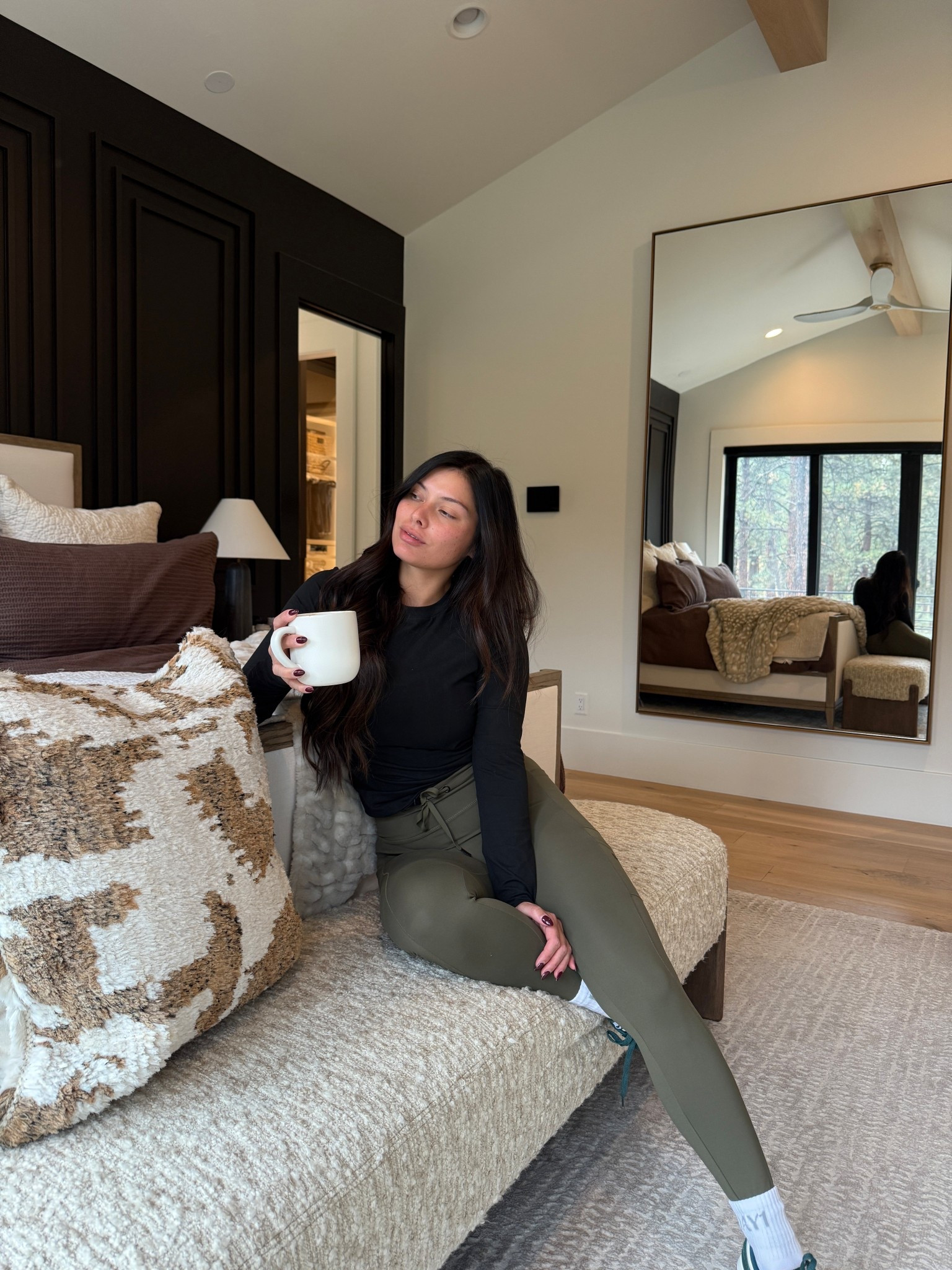 This whole set is so good! I’m wearing the Timberline sports bra under the long sleeve. I have it in green and black. The long sleeve top is the perfect layer for in between seasons. It’s always chilly here in the mornings and then warms up in the afternoon.

#LTKStyleTip #LTKActive #LTKHome