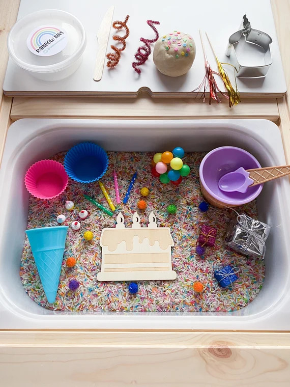 Birthday Sensory Bin with Play Dough | Etsy (US)
