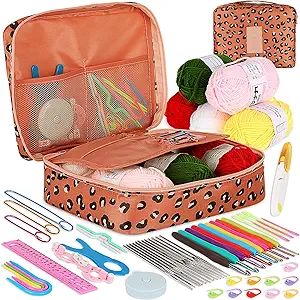 Coopay Crochet Kit Beginners Crochet Hook Set with Crochet Yarn, 58PCS Portable Crochet Set with ... | Amazon (US)