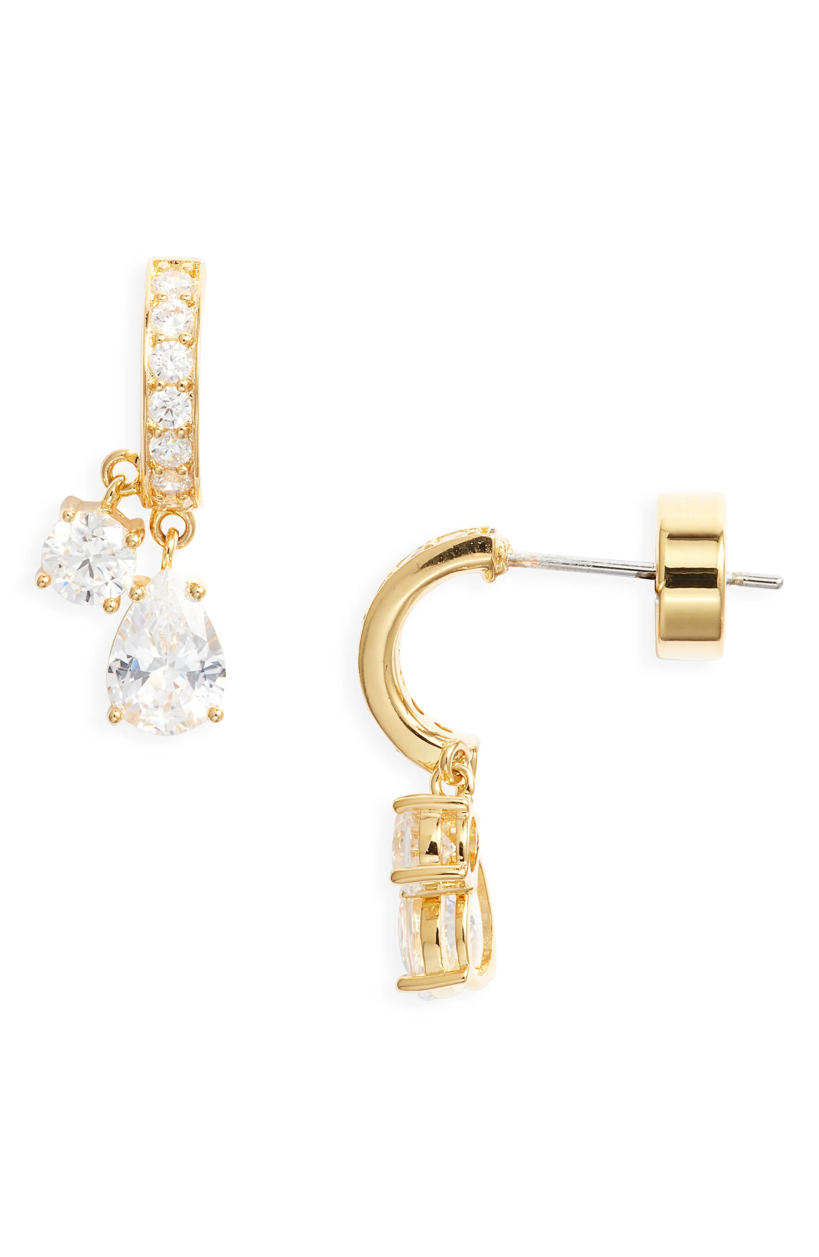 Nordstrom Cubic Zirconia Dangle Earrings in Clear- Gold at Nordstrom | Nordstrom