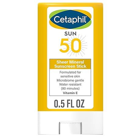 Cetaphil Sheer Mineral Sunscreen Stick for Face & Body, 0.5oz, 100% Mineral Sunscreen: Zinc Oxide... | Amazon (US)