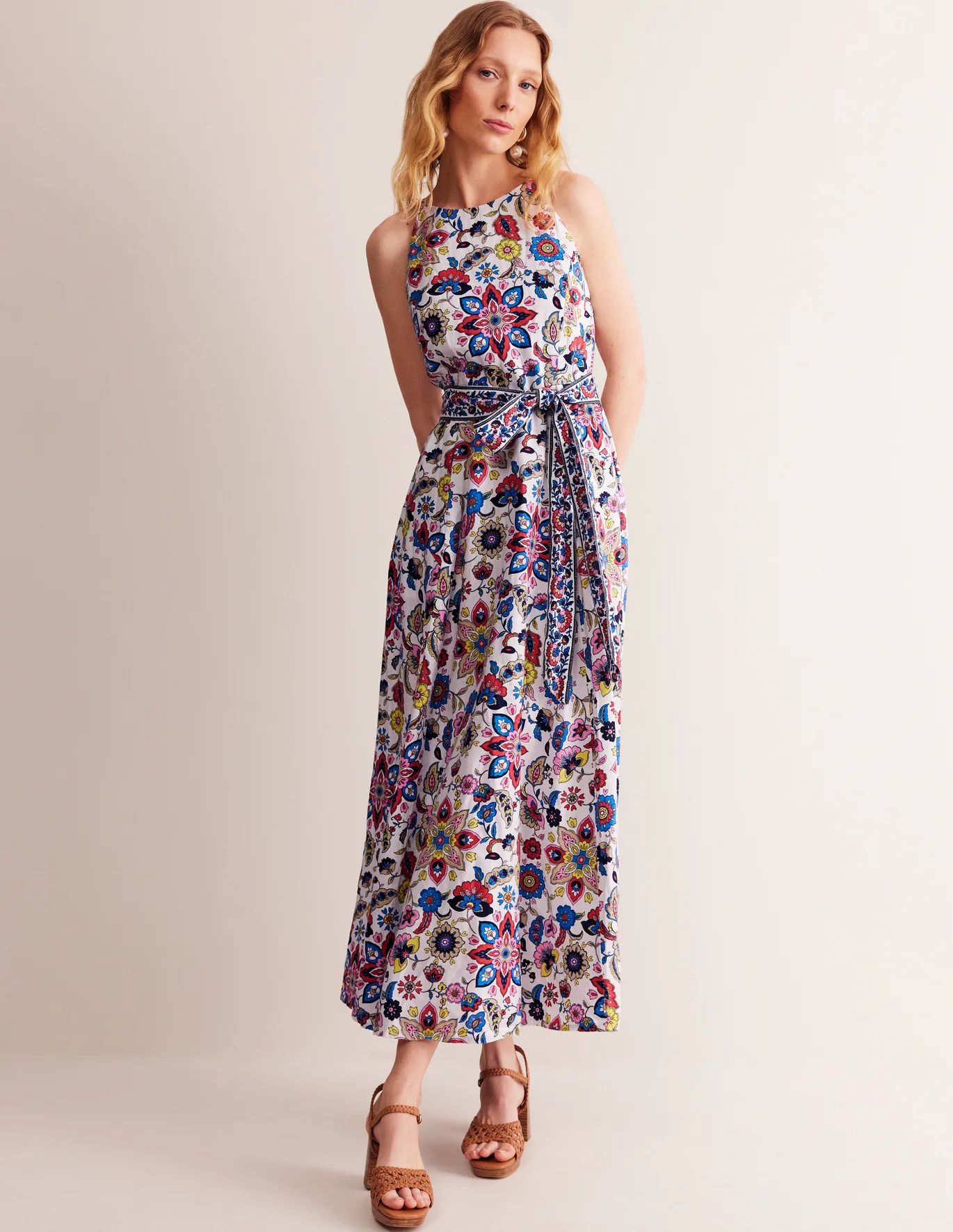 Linen Maxi Halter Dress | Boden (US)