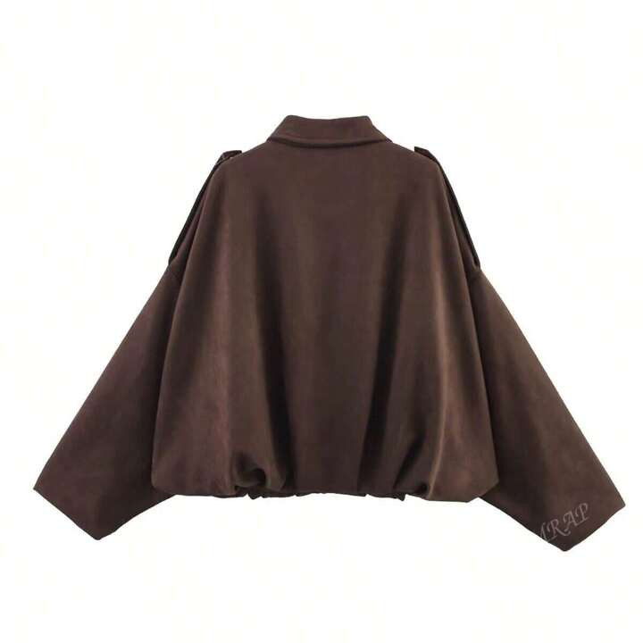 £13.09Estimated-53%£27.99MUMRAP Women Casual Street Fashion Turndown Collar Jacket Vintage Long... | SHEIN