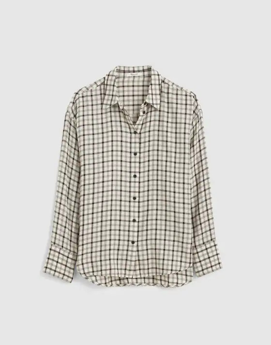 Heathered Flannel Dolman Button-Up Shirt | Madewell