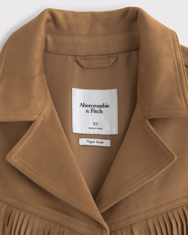 Women's Vegan Suede Fringe Jacket | Women's Coats & Jackets | Abercrombie.com | Abercrombie & Fitch (US)